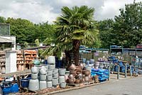 Ceramic pots and planters for sale at Alexandra Palace Garden Centre, London Borough of Haringey.