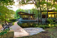 Swimming pool at Mill Creek Ranch in Vanderpool, Texas designed by Ten Eyck Landscape Inc, July.