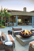 Modern tropical garden in San Diego, designed by Deborah Carl. July.