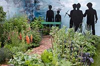 'An Imagined Miner's Garden', designed by Colin and Mary Bielby at RHS Chatsworth Flower Show, 2019. 