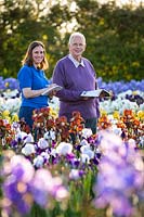 Christine and David Howard at Howard Nurseries Tall bearded Iris fields in May.