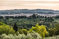 Panoramic view of Florence from Ferragamo garden, Tuscany, Italy. 