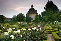 Parterre filled with Rosa - Rose - beds, also Pigeon House