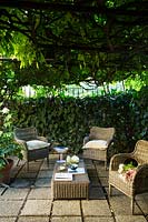 Seating area under the shade of a Gazebo