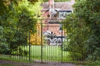 Ornamental gate at Hergest Croft Gardens, Herefordshire in October