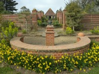 Mediterranean garden East Ruston Old Vicarage Gardens, Norfolk, UK. early april