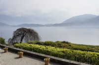 View from the Villa Carlotta on the shore of Lake Como in Italy in spring