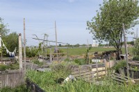 Berlin Germany 
Now redundant Berlin Tempelhof Airport. Now a recreational space known as Tempelhofer Feld . 
Close to the runways between the taxiways a community garden and allotments has arisen. 