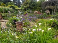 Sunken garden at East Ruston Old Vicarage gardens in Norfolk June