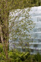 Modern 'Ice House' containing a seed bank of rare seeds that will disperse as it melts