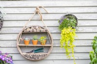 Hanging decorative sieve display