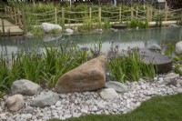 Swim lane in The Living Landscape - A Nostalgic Condition show garden at BBC Gardener's World Live 2022