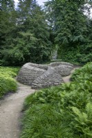 Dry Stone Wall in Arcadia at Chatsworth designed by Robert Clough - June 