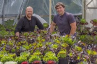 Daniel Michael and Mark Lea of Surreal Succulents with just a few of their Aeonium's in their nursery