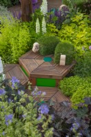 Hexagonal decking in 'This Wild Life Garden' at BBC Gardener's World Live 2018, June