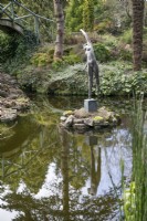 Female sculpture in the Rock and Water Garden at Compton Acres, Canford Cliffs, March