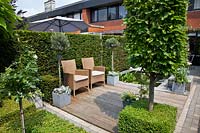 Seating area in small garden 