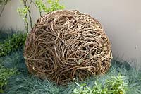 Willow ball as garden decoration 
