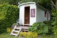 Construction trailer as a garden house 