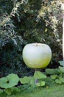 Apple sculpture in the garden 
