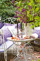 Autumnal seating in the pavilion 