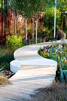 Wooden walkway as a path 