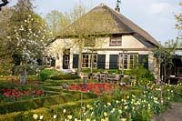 House with spring garden 