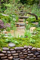 Asian garden with stream 