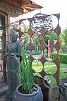 Decorative privacy screen made of steel 