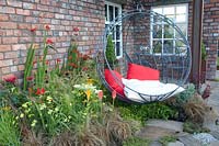 Seat swing in the garden 