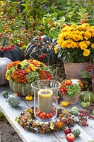 Autumnally decorated table 