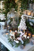 Christmas table decoration with Advent wreath 