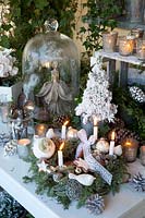 Christmas table decoration with Advent wreath 
