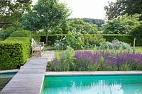 Swimming pond with adjacent planting 