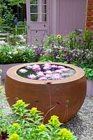 Water bowl in small garden 