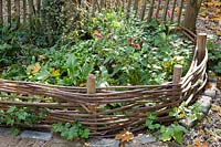 Woven fence in the garden 