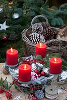 Advent basket with candles 