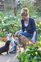 Garden owner, Anja van Heeswijk and her Romanian stray dogs 