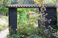 Mirror on the garden house 