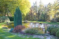 Landscape garden in autumn 