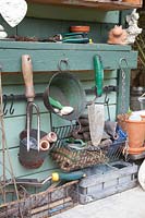 Garden tools at the garden house 
