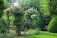 Rose arches with bench 