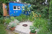 Construction trailer as a garden house 