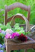 Summer flowers in a basket 