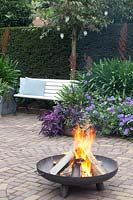 Seating area with fire bowl 