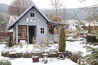 Garden house in winter 