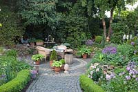 Seating area in small garden 