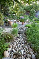 Dry stream in small garden 