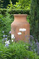 Amphora in the perennial bed 