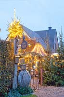 Christmas illuminated entrance to the Picker garden 